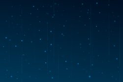 Blue gradient background with small squares across.